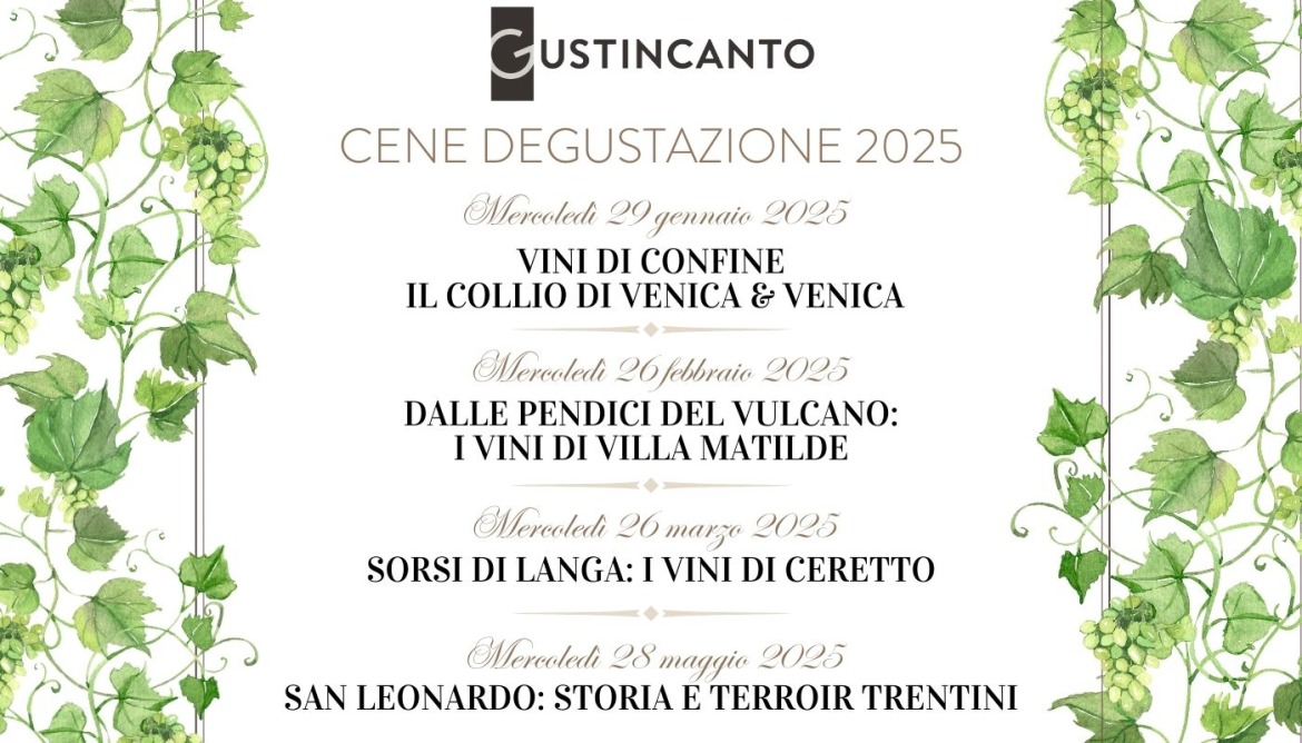 Il calendario delle cene degustazione al Ristorante Gustincanto a Fidenza 